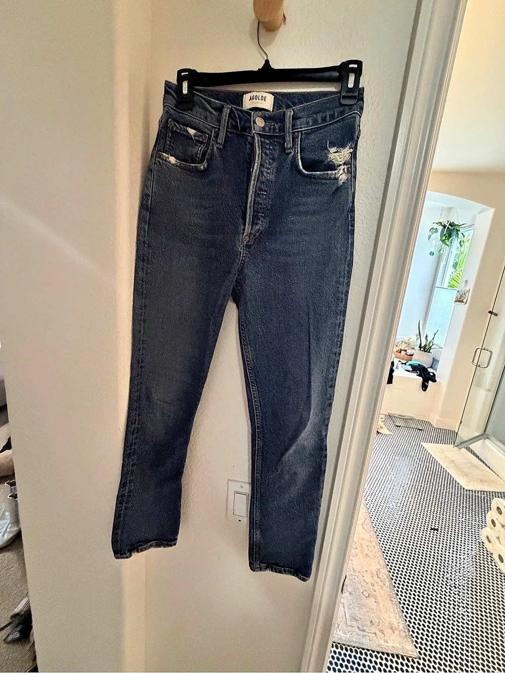 AGOLDE Riley Straight Leg Organic Cotton Jeans in Blue